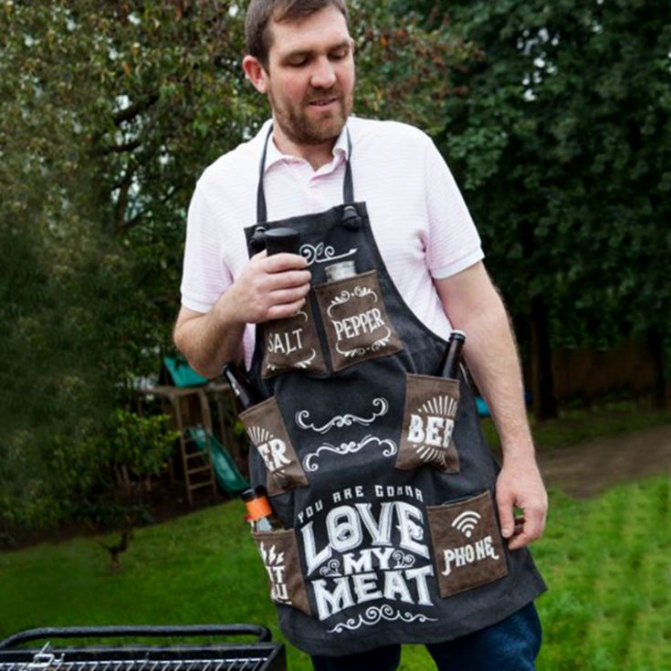 Man Canvas Apron - Love My Meat product image