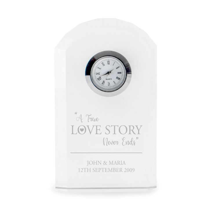 Personalised Love Story Mantel Clock product image