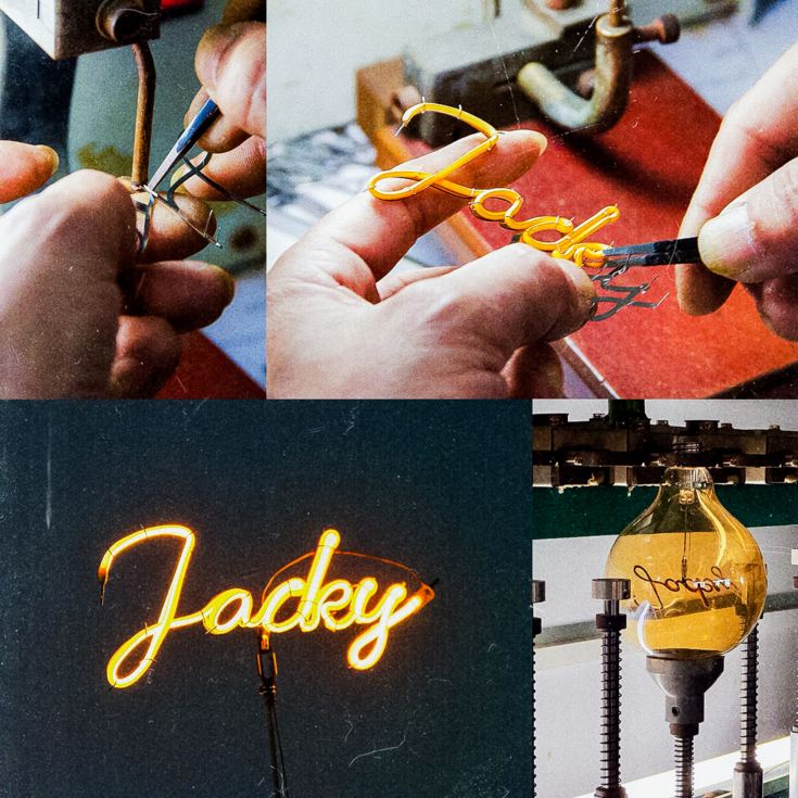 Personalised LED Any Name or Word Glass Bulb & Stand product image