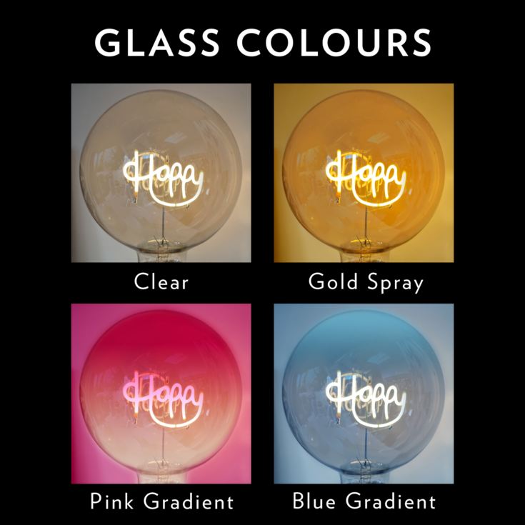 Personalised LED Any Name or Word Glass Bulb & Stand product image