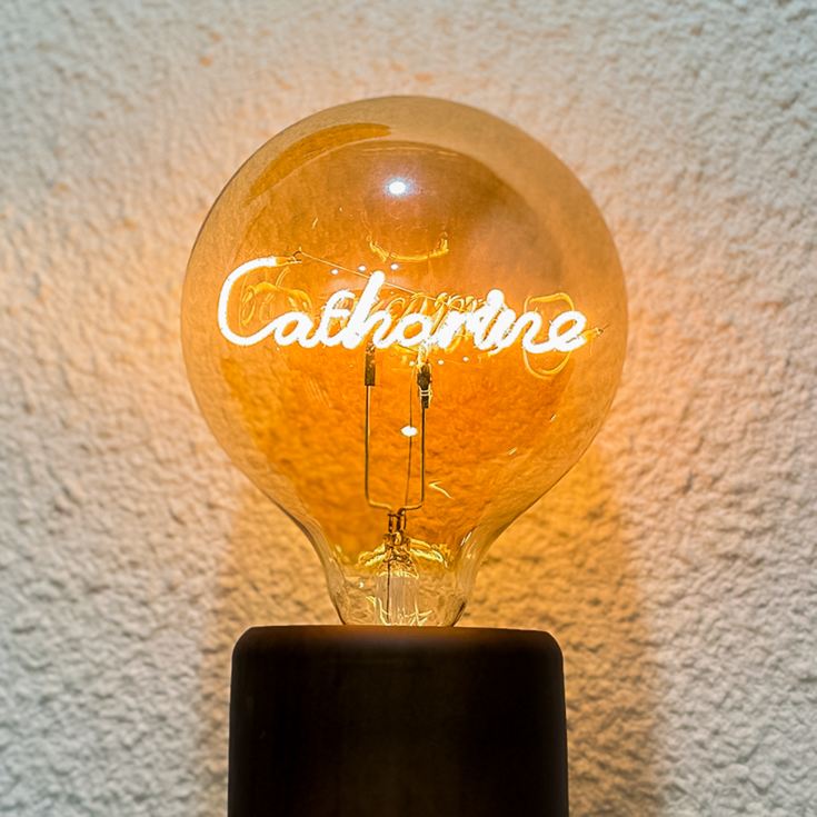 Personalised LED Any Name or Word Glass Bulb & Stand product image