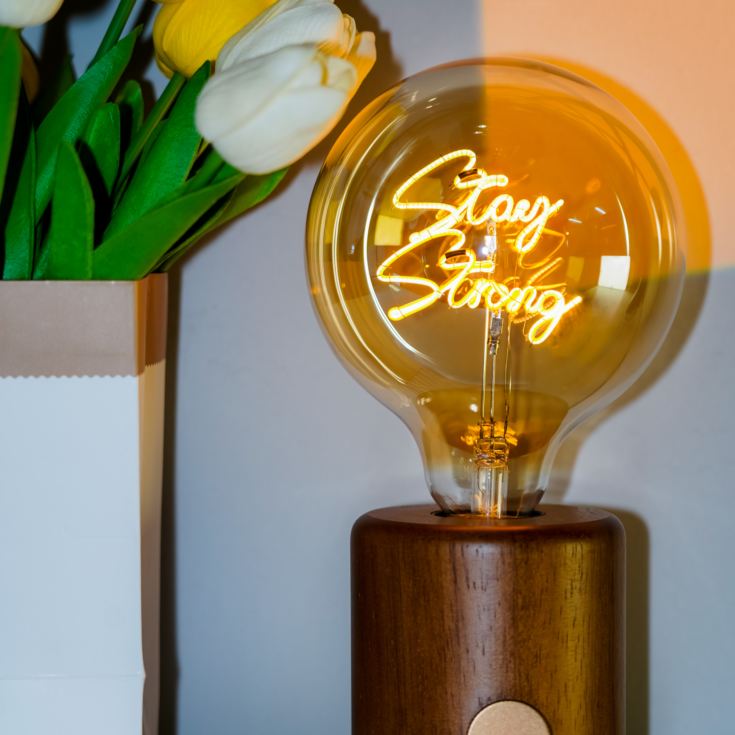 Personalised LED Any Name or Word Glass Bulb & Stand product image