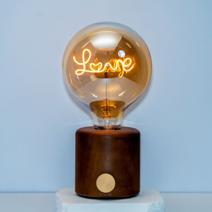 Personalised LED Any Name or Word Glass Bulb & Stand product image