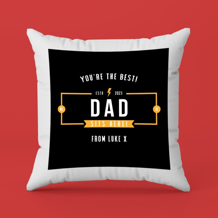 Personalised Luxury Daddy Black Cushion product image