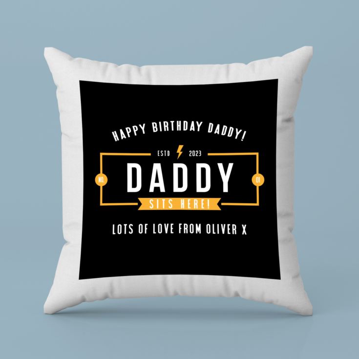 Personalised Luxury Daddy Black Cushion product image