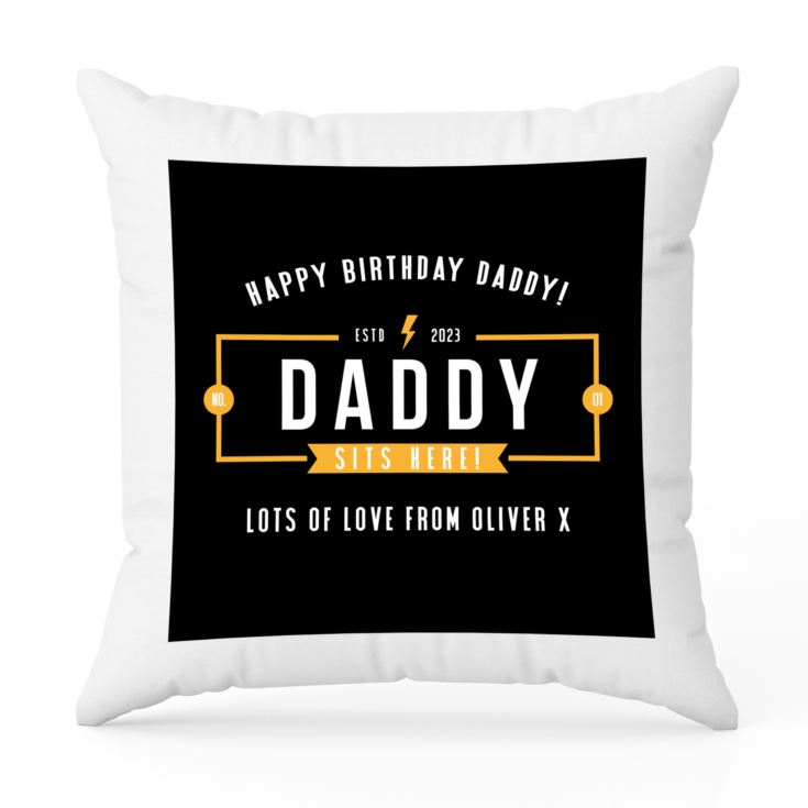 Personalised Luxury Daddy Black Cushion product image