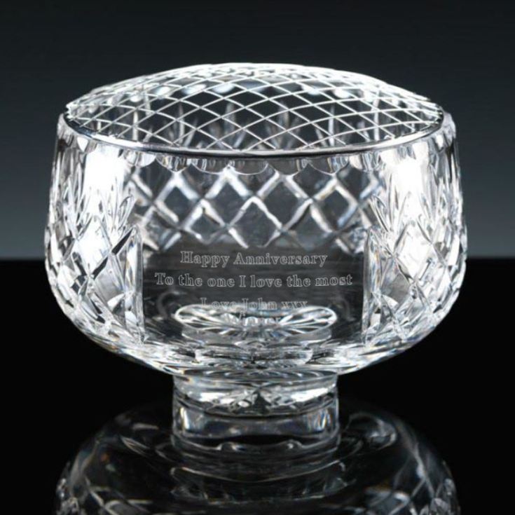 Luxury Personalised Cut Lead Crystal Rose Bowl The Gift Experience
