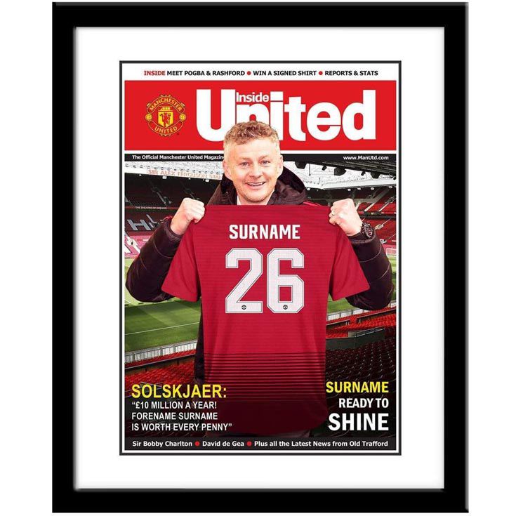 Personalised Manchester United Magazine Cover - Framed product image