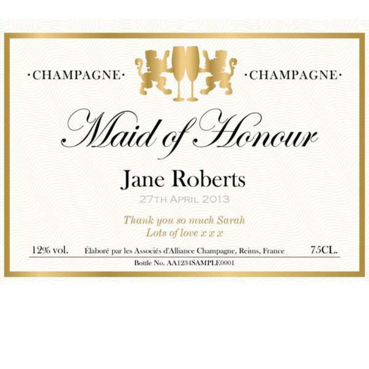 Maid of Honour Personalised Champagne product image