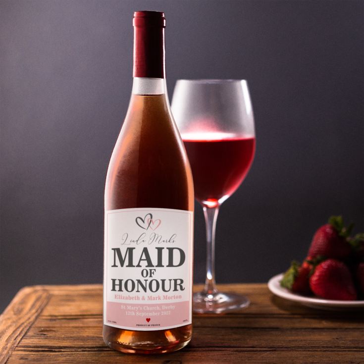 Personalised Maid Of Honour Rose Wine product image