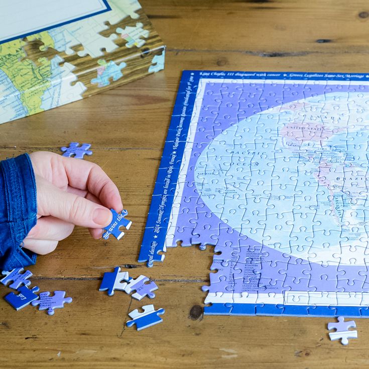 400 Piece World Map Jigsaw Puzzle (1900 to 2024) - Personalised product image