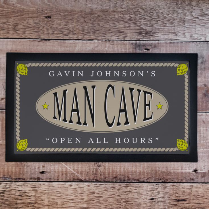 Personalised Man Cave Bar Mat The Gift Experience