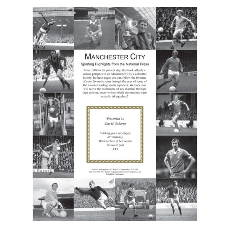 Personalised Manchester City Football Book product image