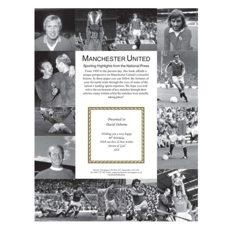 Personalised Manchester United Football Book The Gift Experience