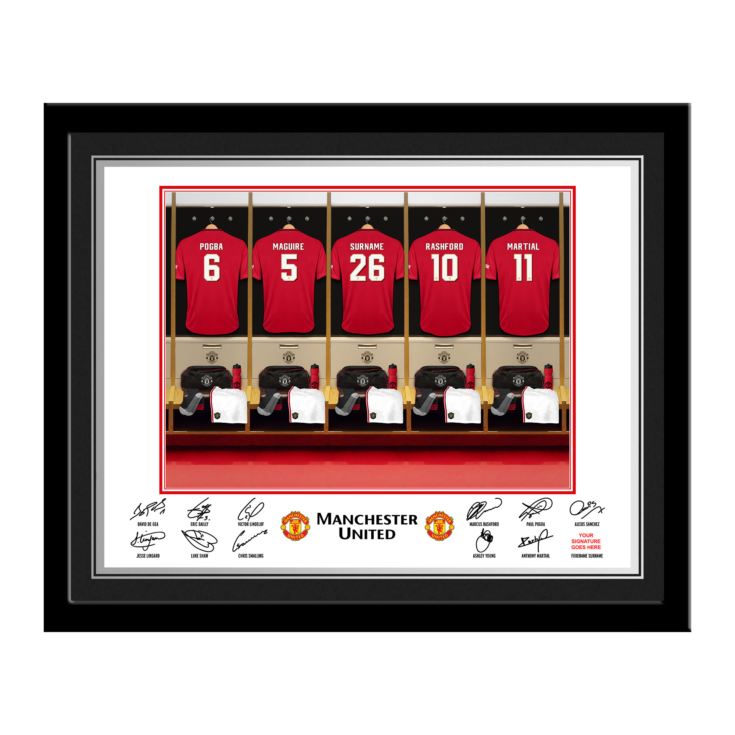 Personalised Manchester United Dressing Room Framed Photo product image