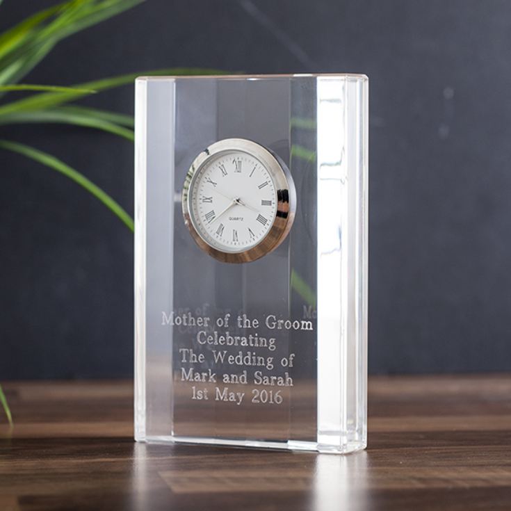 Engraved Crystal Mantel Clock The Gift Experience