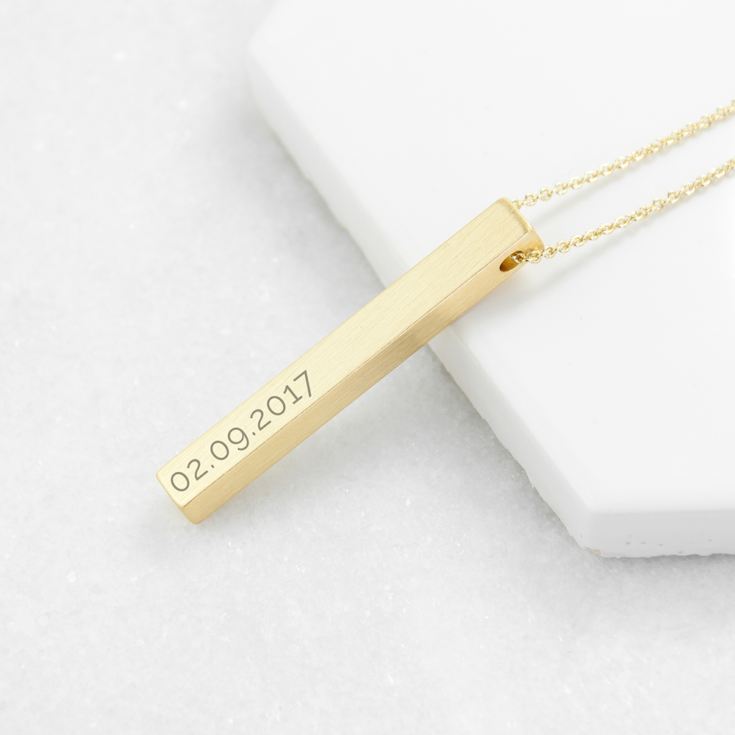 Personalised Matt Vertical Bar Necklace product image