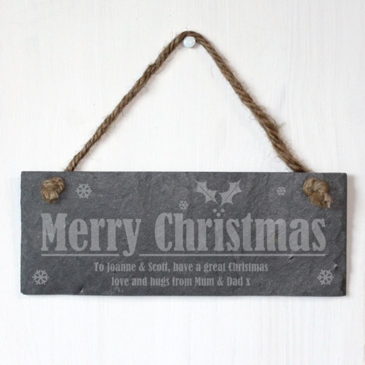 Personalised Merry Christmas Slate Plaque product image