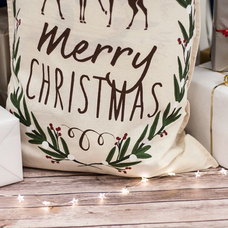 Personalised Merry Christmas Canvas Sack product image