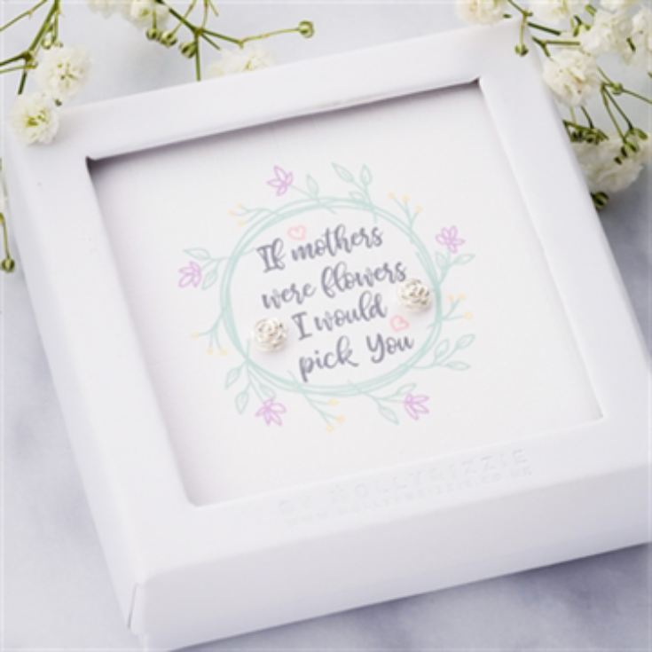 Quote Gift Box Sterling Silver Earrings (If Mothers Were Flowers) product image