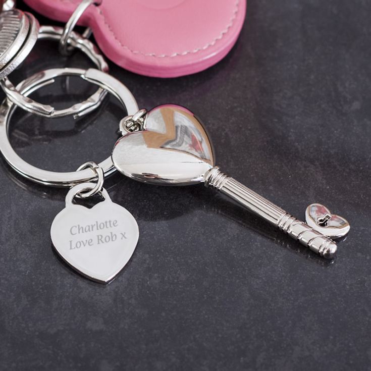 Personalised Heart Key Keyring product image