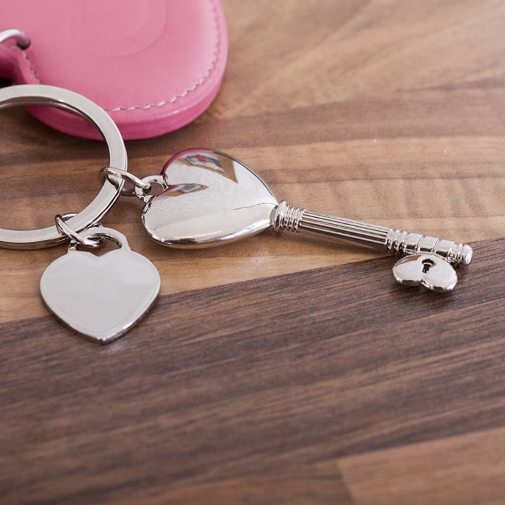Personalised Heart Key Keyring product image