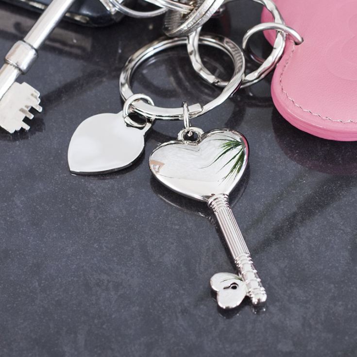 Personalised Heart Key Keyring product image