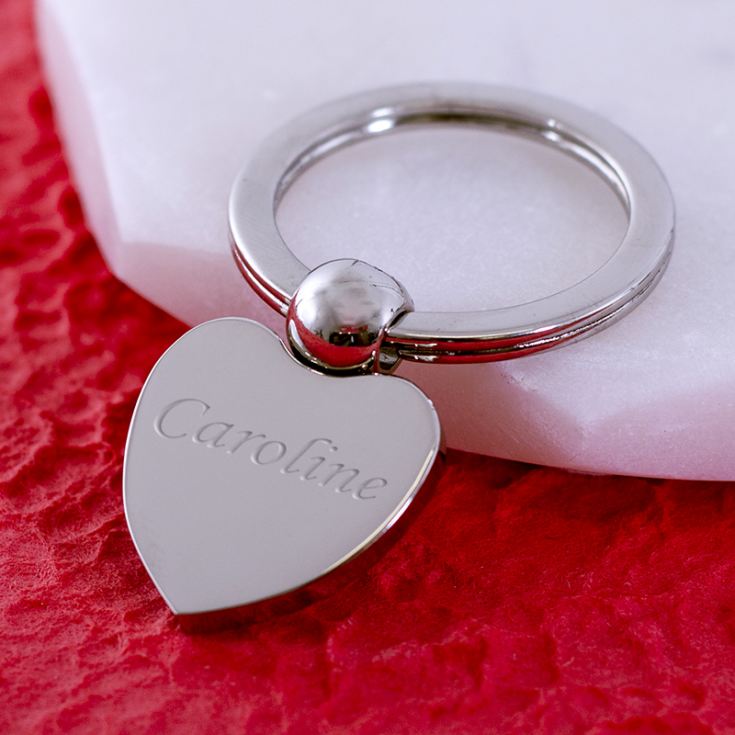 Engraved Heart Ball Keyring product image