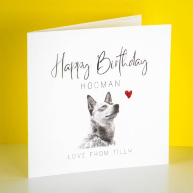 Personalised Hand Glittered Photo Upload Birthday Card from the Dog product image