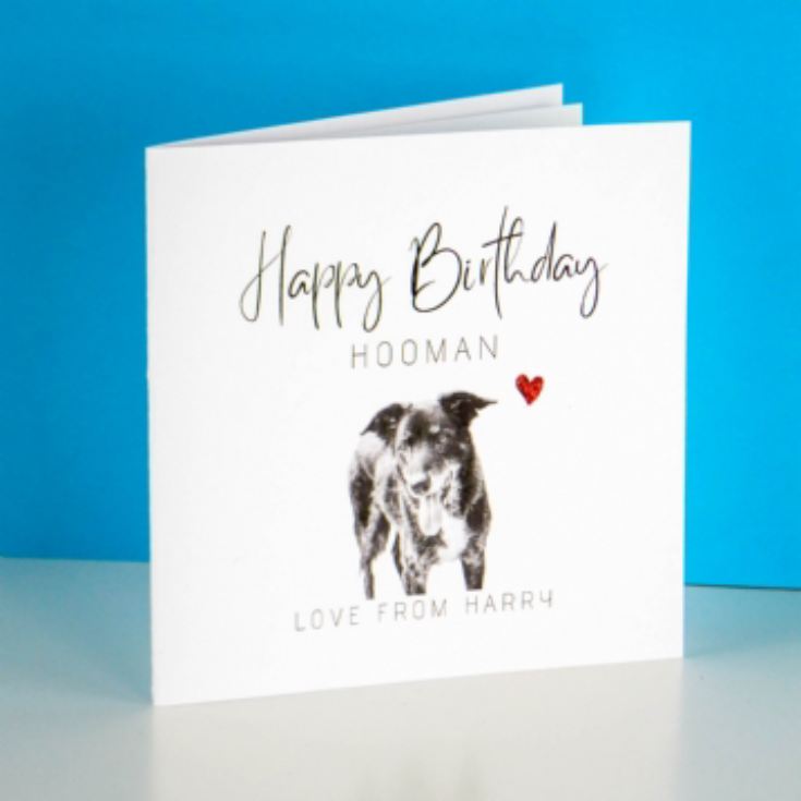 Personalised Hand Glittered Photo Upload Birthday Card from the Dog product image