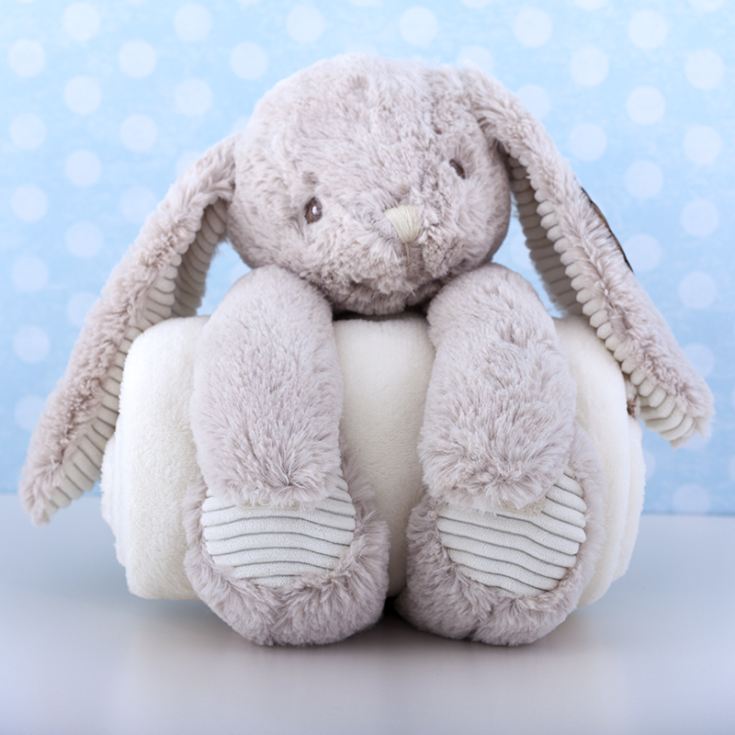 Cream Cuddly Rabbit With Personalised Embroidered Blanket product image