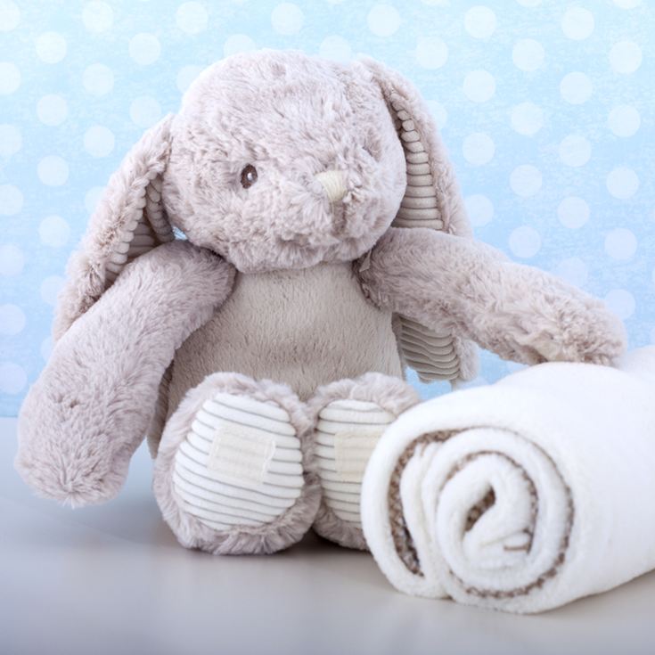 Cream Cuddly Rabbit With Personalised Embroidered Blanket product image
