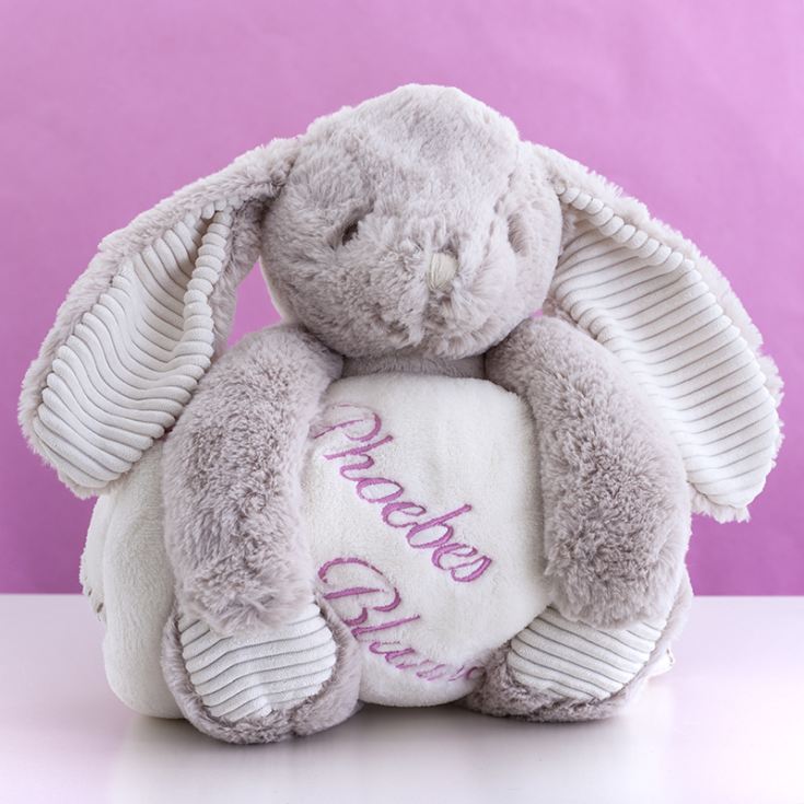 Cream Cuddly Rabbit With Personalised Embroidered Blanket product image