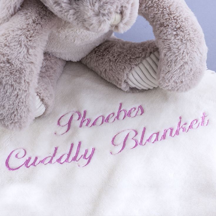 Cream Cuddly Rabbit With Personalised Embroidered Blanket | The Gift ...