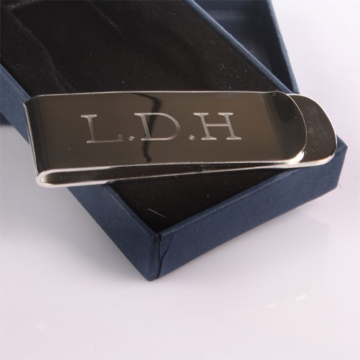 Engraved Silver Straight Money Clip product image