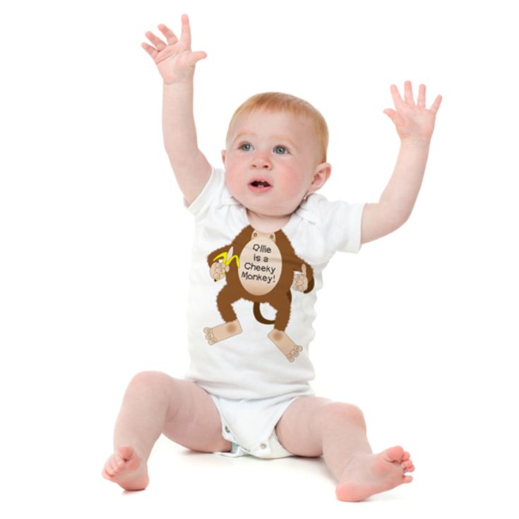 Personalised Cheeky Monkey Baby Grow product image