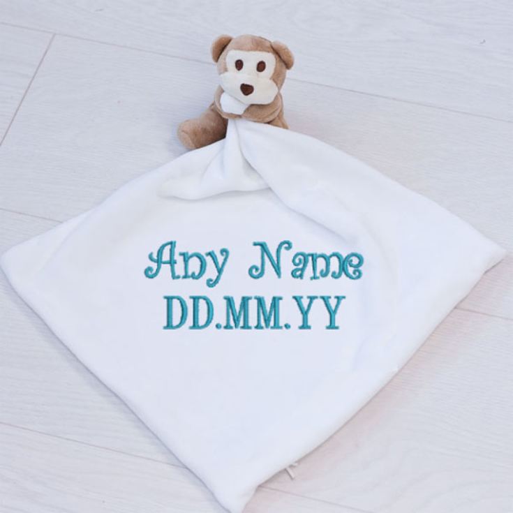 Personalised Embroidered Monkey Comforter product image