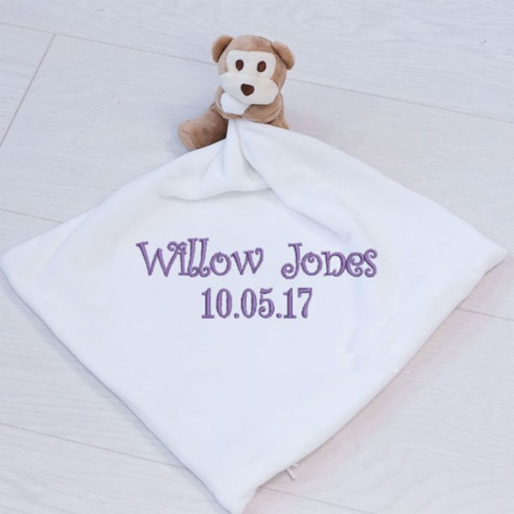 Personalised Embroidered Monkey Comforter product image