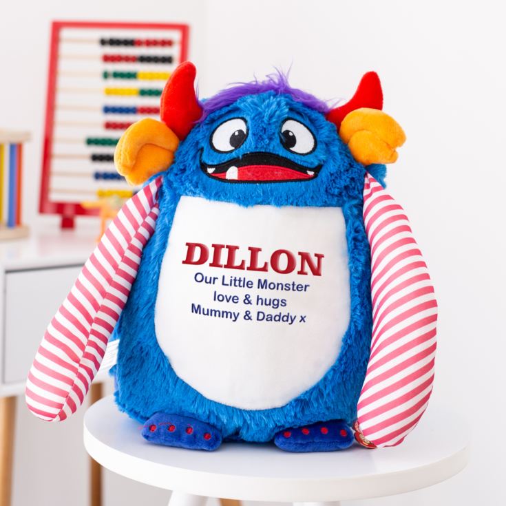 Personalised Embroidered Cubbies Blue Monster Soft Toy product image