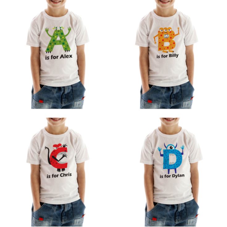 Personalised Children's Alphabet Monster T-Shirt product image