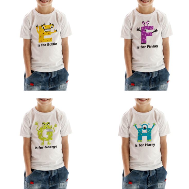 Personalised Children's Alphabet Monster T-Shirt product image