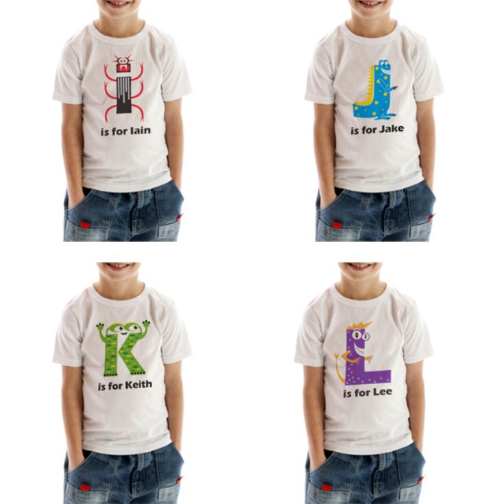 Personalised Children's Alphabet Monster T-Shirt product image