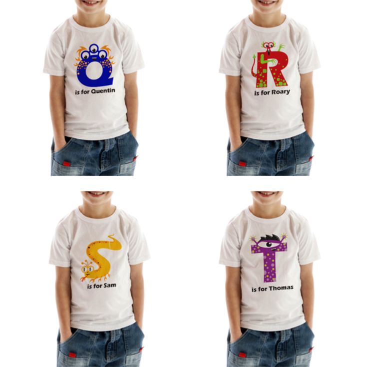 Personalised Children's Alphabet Monster T-Shirt product image