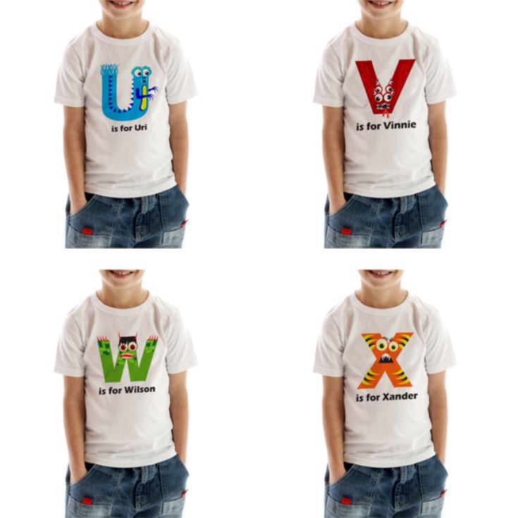 Personalised Children's Alphabet Monster T-Shirt product image