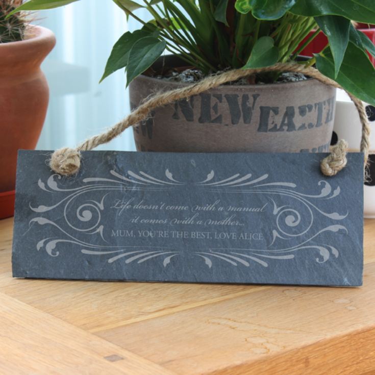 Personalised Life Doesn't Come With A Manual Hanging Slate Plaque product image