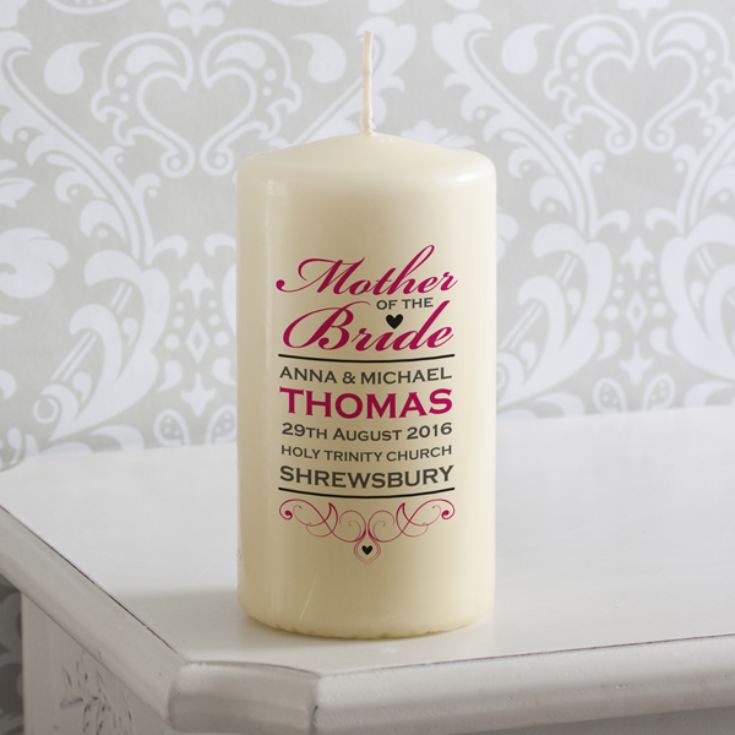 Personalised Mother Of The Bride Candle product image