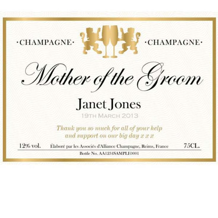 Mother of the Groom Personalised Champagne product image