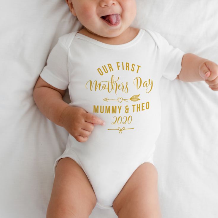 Personalised Our First Mother's Day Baby Grow product image