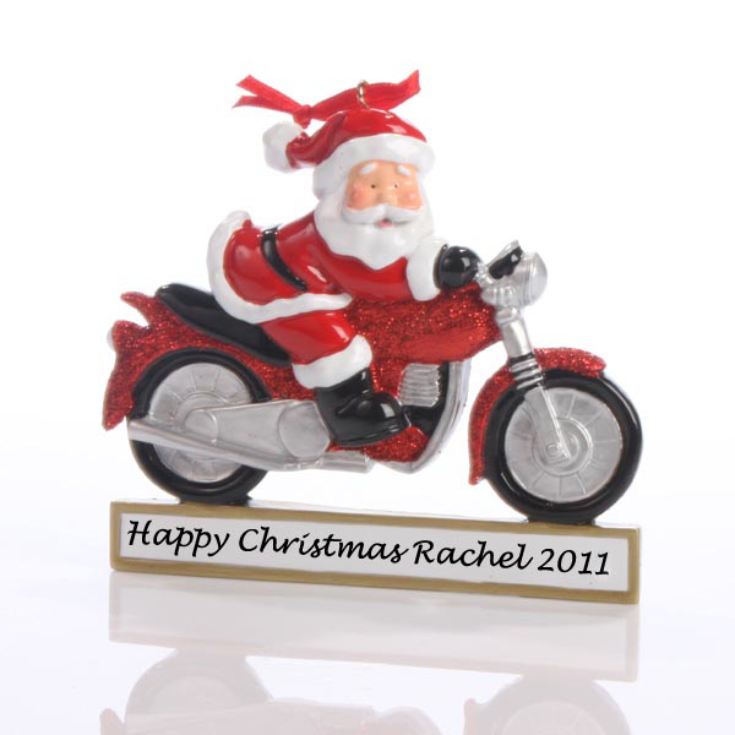 Santa on a Motorcycle Ornament product image