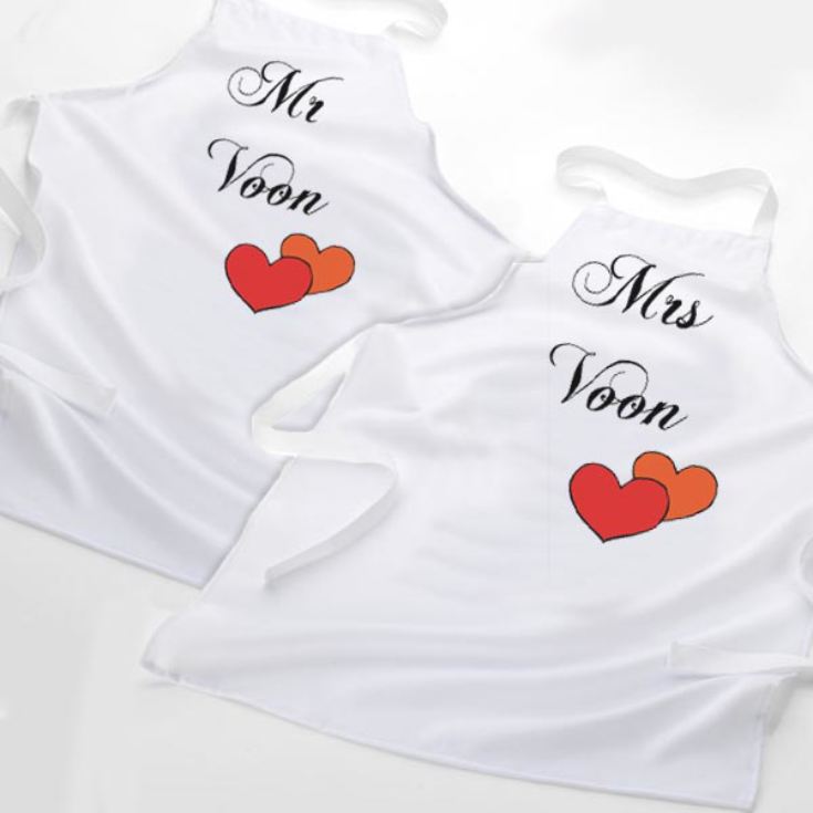Mr & Mrs Personalised Aprons product image